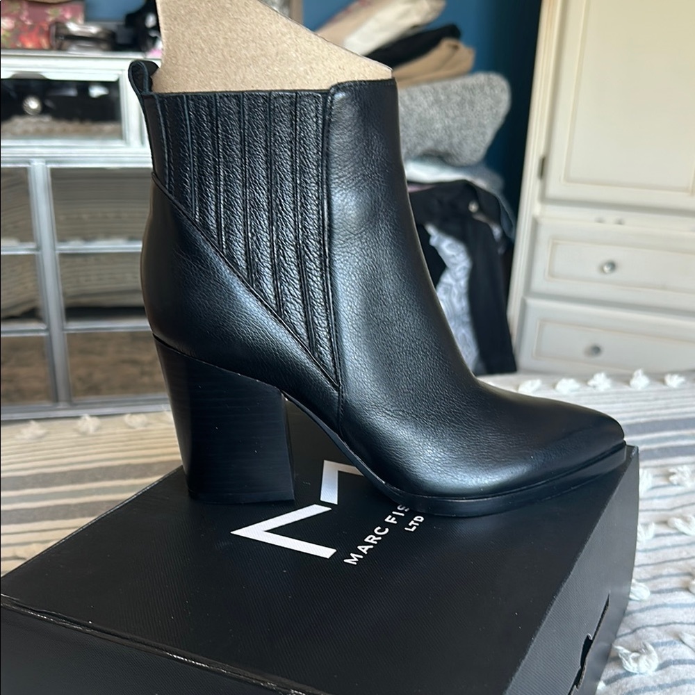 Marc Fisher Black Alva Ankle Boots